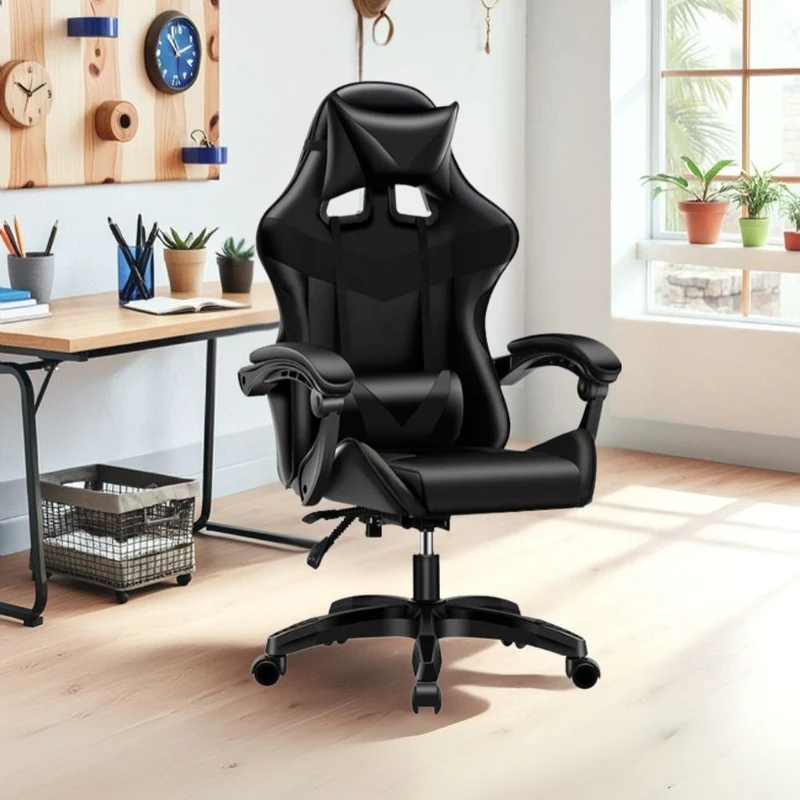 Poltrona da gaming imbottita regolabile con ruote colore nero - Kiter