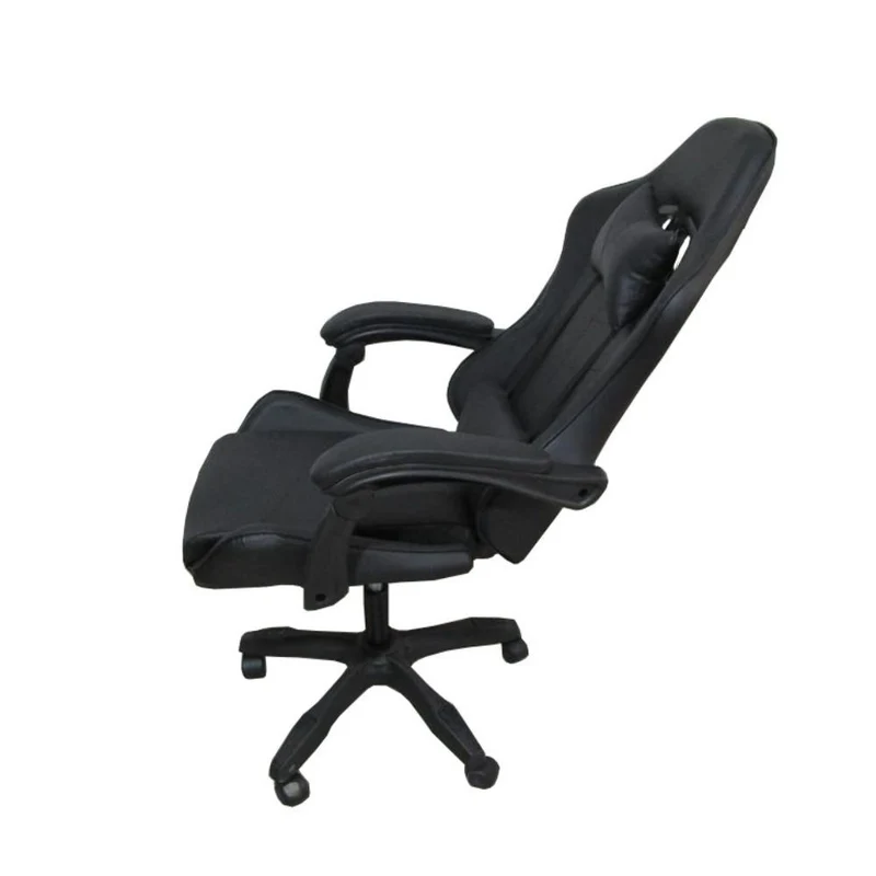 Poltrona da gaming imbottita regolabile con ruote colore nero - Kiter