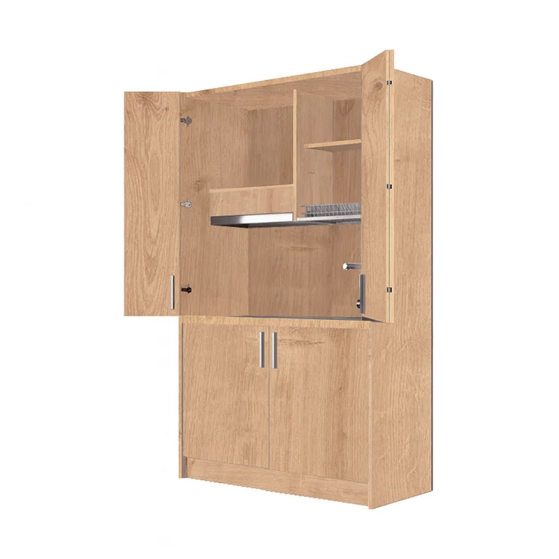 Cucina salvaspazio a scomparsa con elettrodomestici colore rovere 125x62x208H - Fold Evolution
