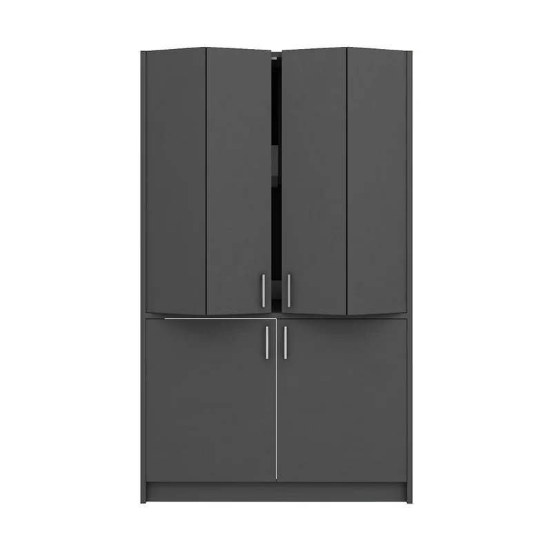 Cucina salvaspazio a scomparsa con elettrodomestici colore antracite 125x62x208H - Fold Evolution