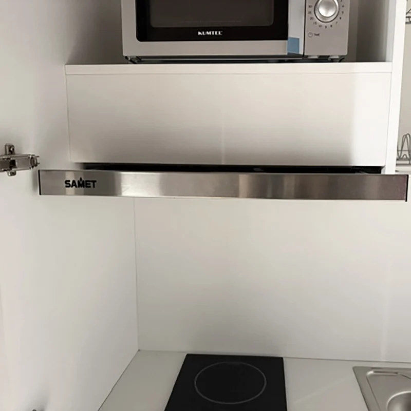 Cucina salvaspazio a scomparsa con elettrodomestici colore antracite 125x62x208H - Fold Evolution