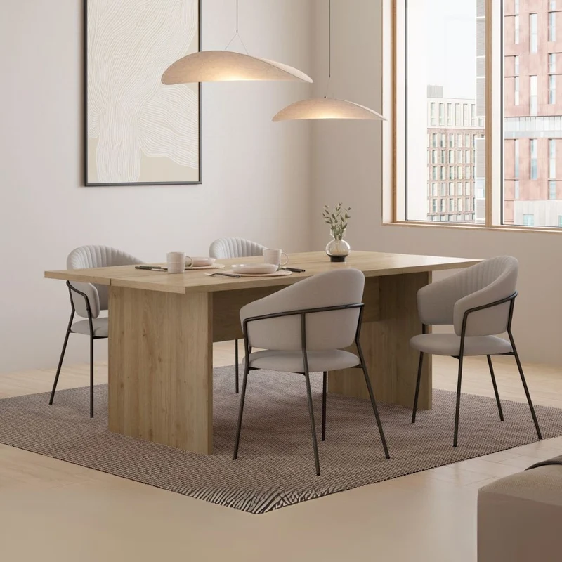 Tavolo rettangolare fisso colore rovere cadiz 200x100 cm - Loana