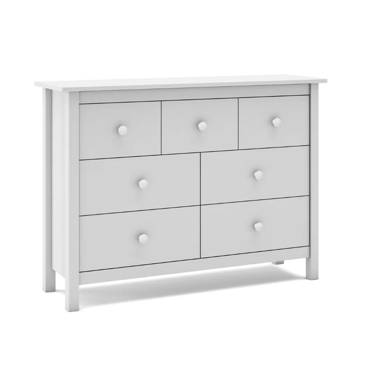 Cassettiera in legno massiccio con 7 cassetti colore bianco 110x40x80H cm - Max