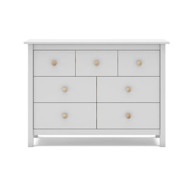 Cassettiera in legno massiccio con 7 cassetti colore bianco 110x40x80H cm - Max