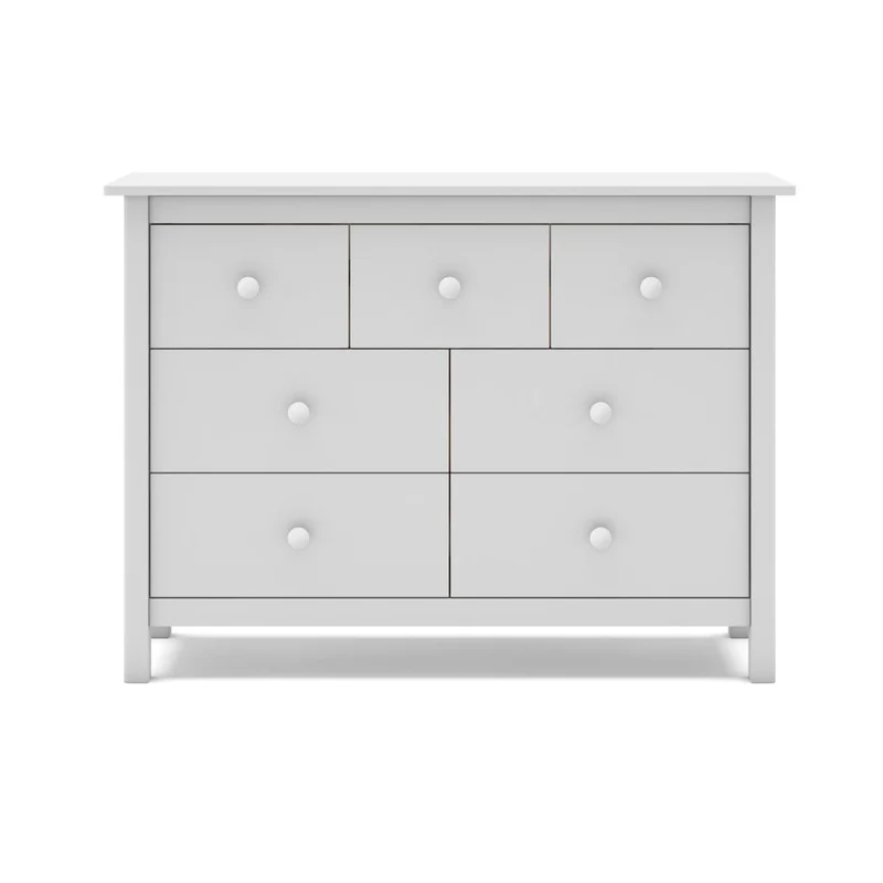 Cassettiera in legno massiccio con 7 cassetti colore bianco 110x40x80H cm - Max