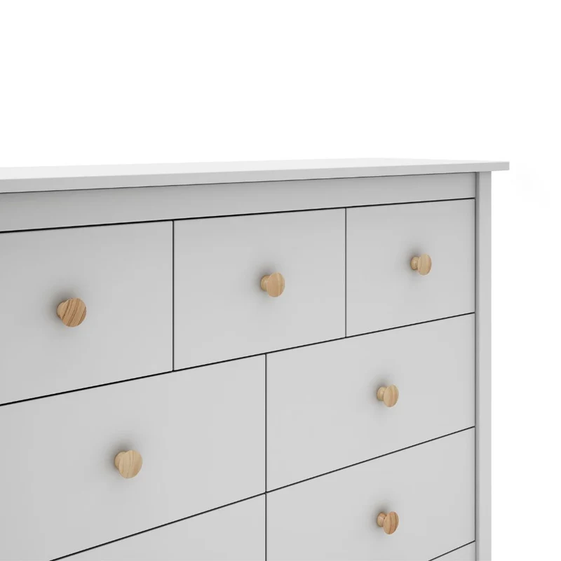 Cassettiera in legno massiccio con 7 cassetti colore bianco 110x40x80H cm - Max