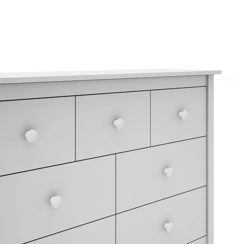 Cassettiera in legno massiccio con 7 cassetti colore bianco 110x40x80H cm - Max