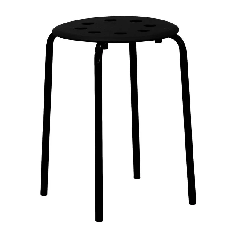Sgabello impilabile colore nero con gambe in metallo 41x45H cm