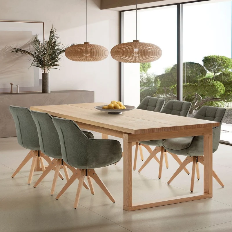Tavolo fisso rettangolare colore rovere 220x100x76H cm - Matry