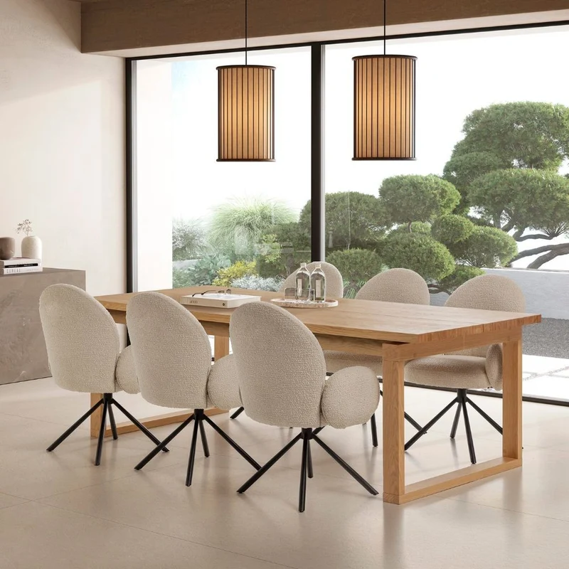 Tavolo fisso rettangolare colore rovere 220x100x76H cm - Matry