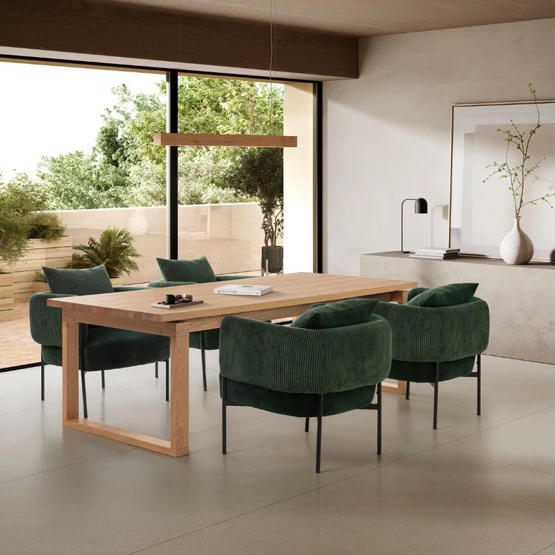 Tavolo fisso rettangolare colore rovere 220x100x76H cm - Matry