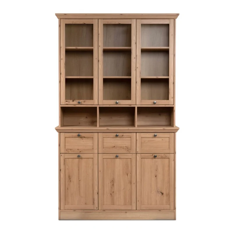 Credenza con vetrina colore rovere anticato 120x200H cm - Tiberio