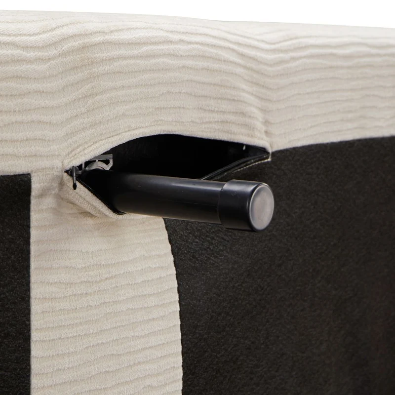 Divano letto con contenitore tessuto colore panna 217x95H cm - Gioia