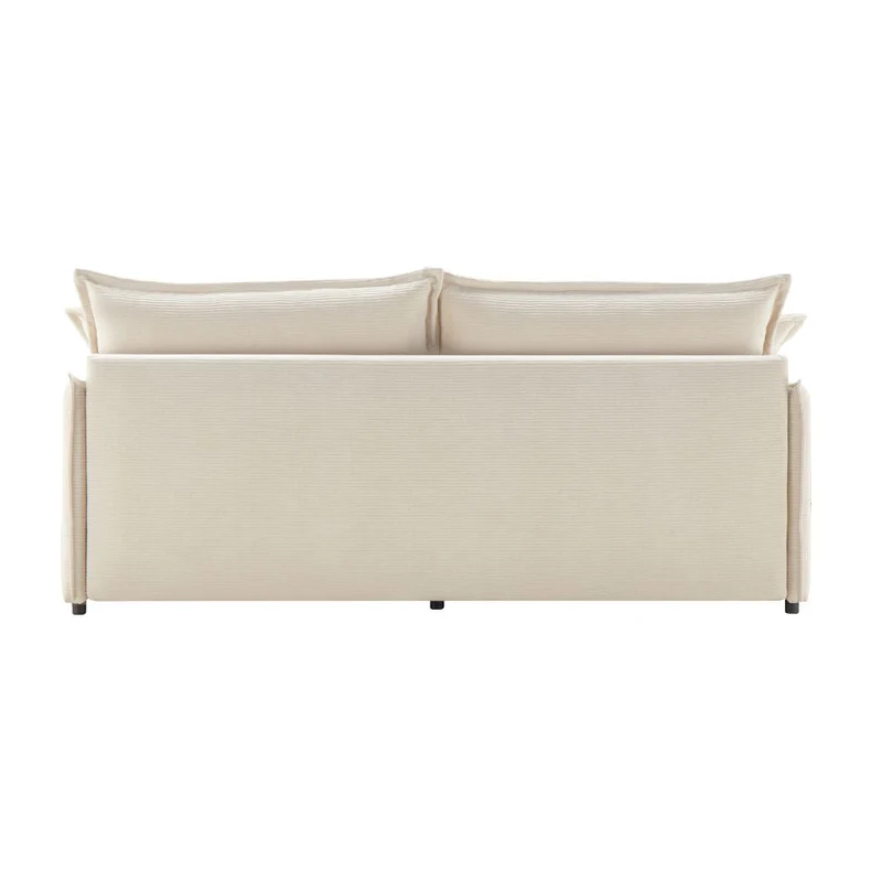 Divano letto con contenitore tessuto colore panna 217x95H cm - Gioia