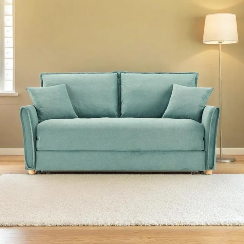 Divano letto 3 posti tessuto colore verde acqua 176x97H cm - Korin