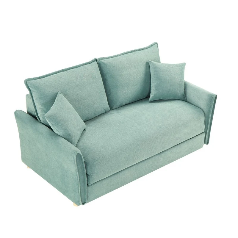 Divano letto 3 posti tessuto colore verde acqua 176x97H cm - Korin