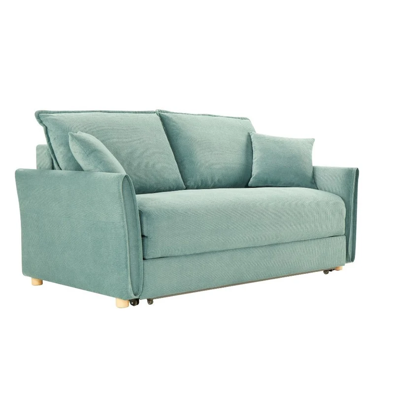 Divano letto 3 posti tessuto colore verde acqua 176x97H cm - Korin