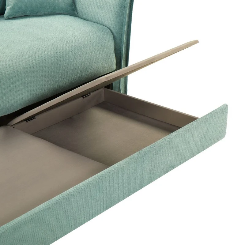 Divano letto 3 posti tessuto colore verde acqua 176x97H cm - Korin