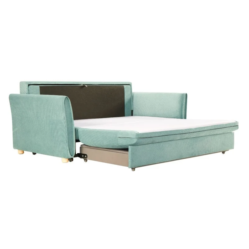 Divano letto 3 posti tessuto colore verde acqua 176x97H cm - Korin