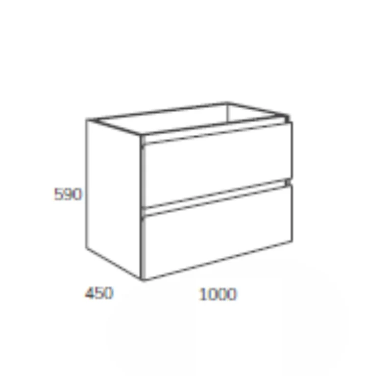 Mobile da bagno sospeso 100 cm con 2 cassetti e lavabo incluso colore rovere - Mances