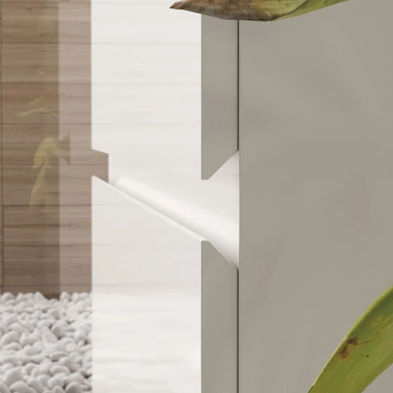 Mobile da bagno sospeso 100 cm con 2 cassetti e lavabo incluso colore bianco laccato - Mances