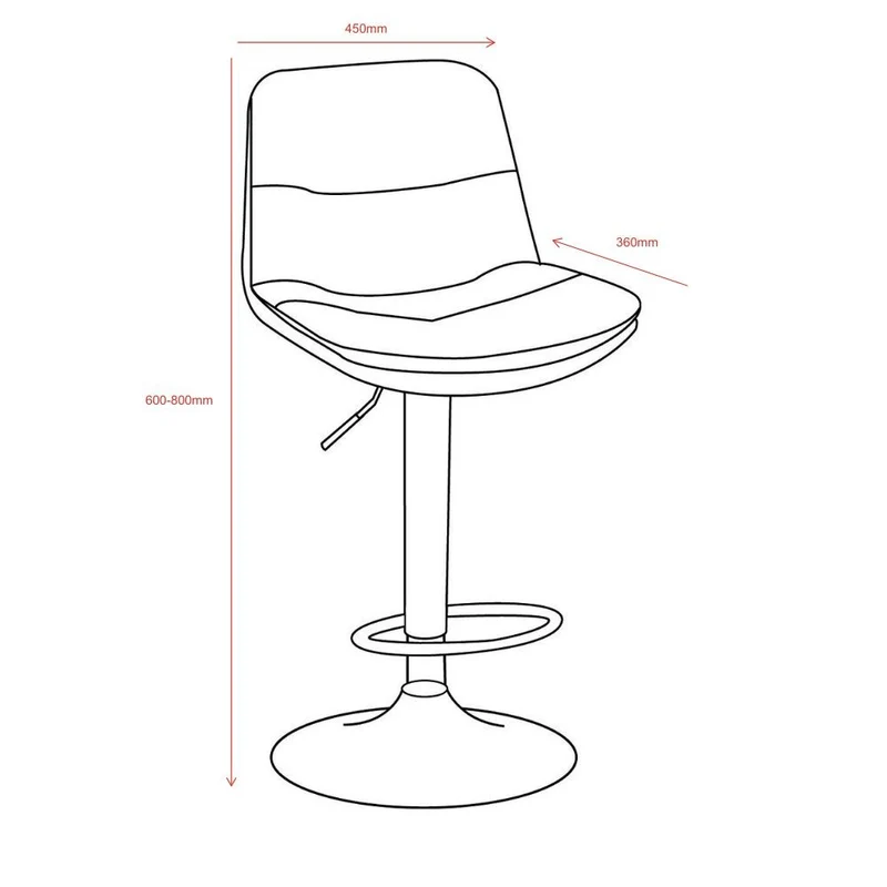 Sgabello in ecopelle colore grigio e gamba in metallo - Desir