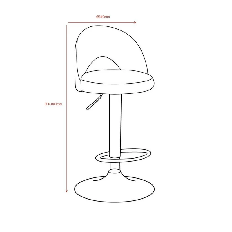 Sgabello in ecopelle grigio e gamba metallo colore inox - Liam
