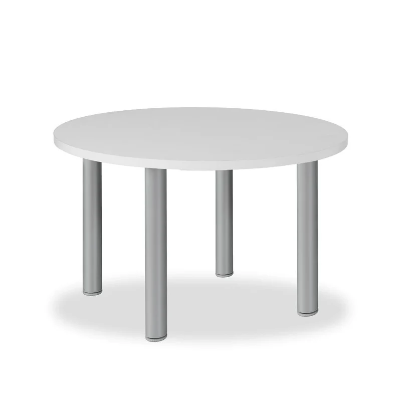 Tavolo rotondo colore bianco con gambe in acciaio 90x76H cm - Malibu