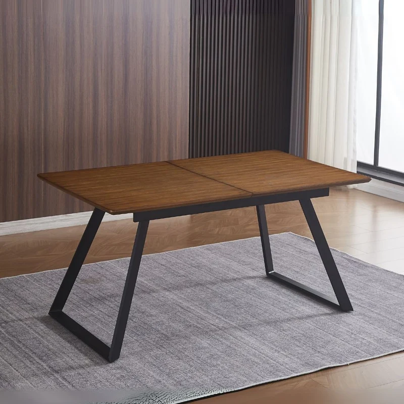 Tavolo allungabile colore rovere scuro e gambe nere 160x90x76H cm - Doky