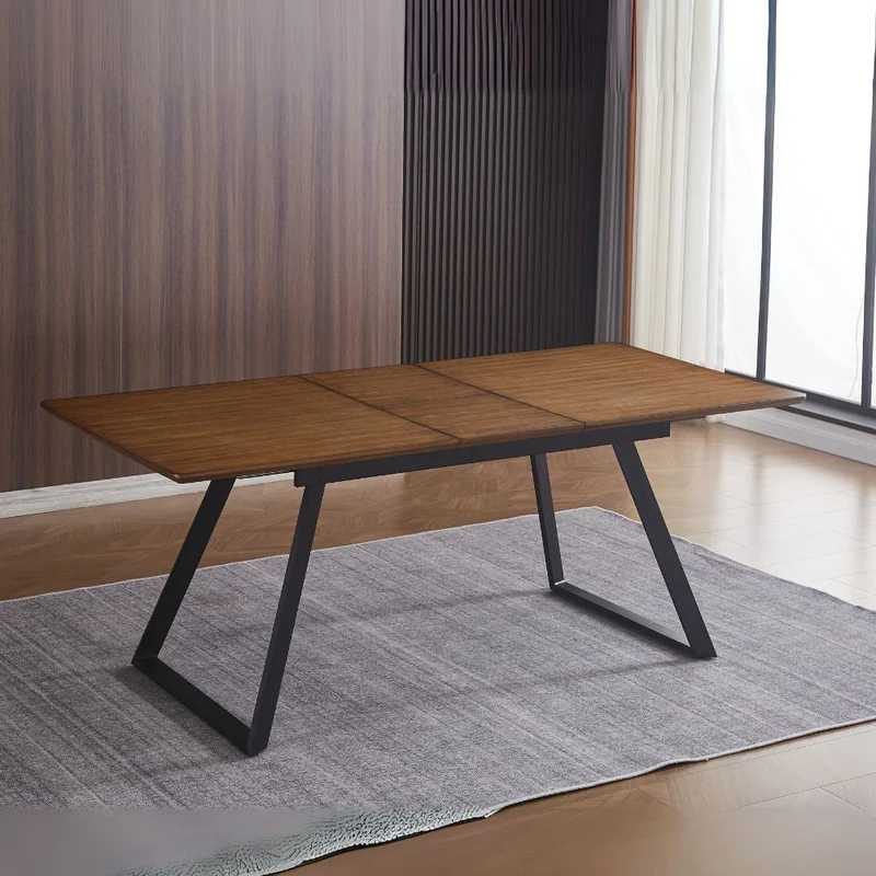 Tavolo allungabile colore rovere scuro e gambe nere 160x90x76H cm - Doky