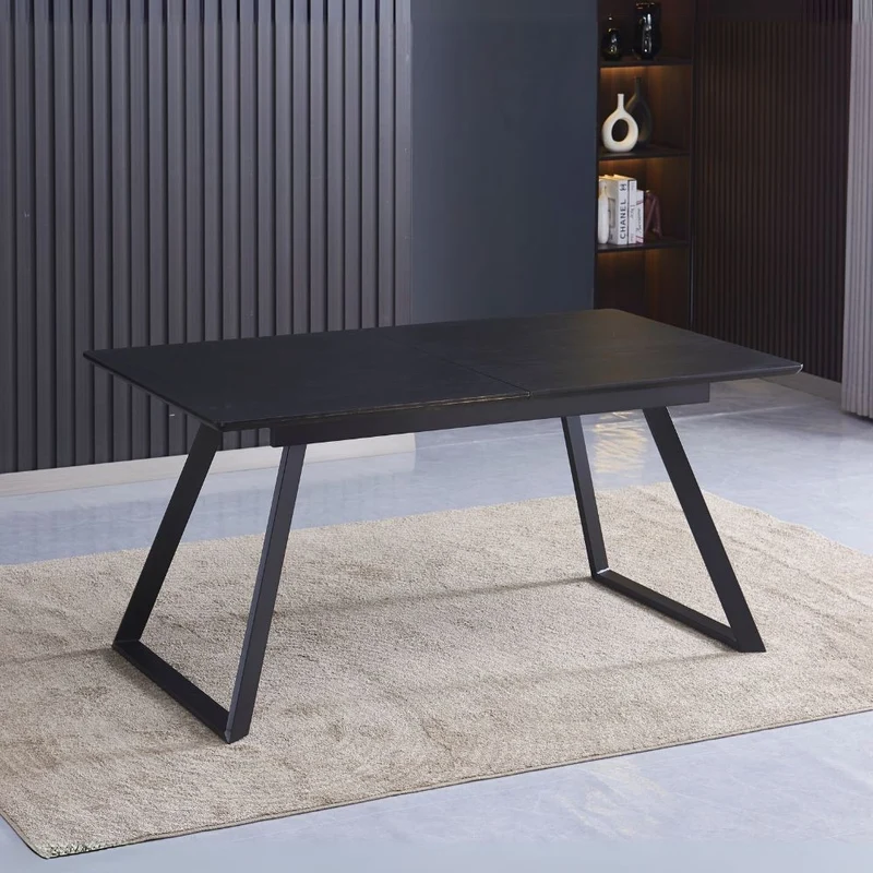 Tavolo allungabile colore nero e gambe nere 160x90x76H cm - Doky
