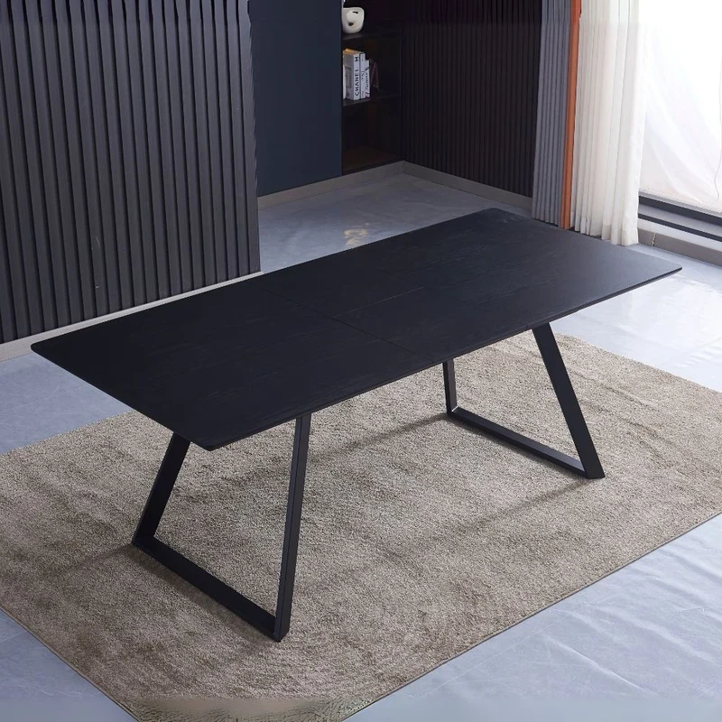 Tavolo allungabile colore nero e gambe nere 160x90x76H cm - Doky