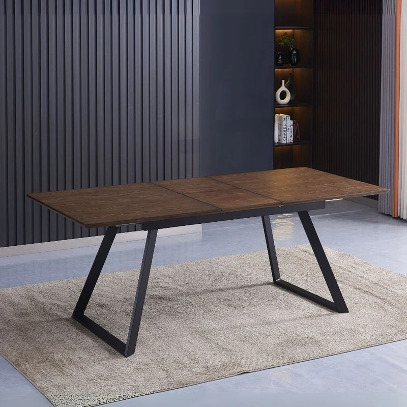 Tavolo allungabile colore noce e gambe nere 160x90x76H cm - Doky