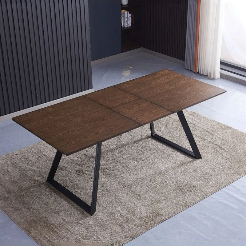 Tavolo allungabile colore noce e gambe nere 160x90x76H cm - Doky