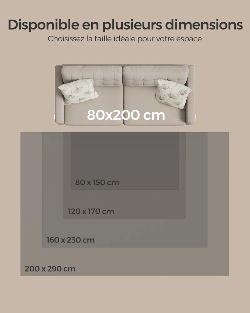 Tapis décoratif antidérapant style moderne 80 x 150 cm pour salon chambre ambiance cosy en polyester gris 12_0011904