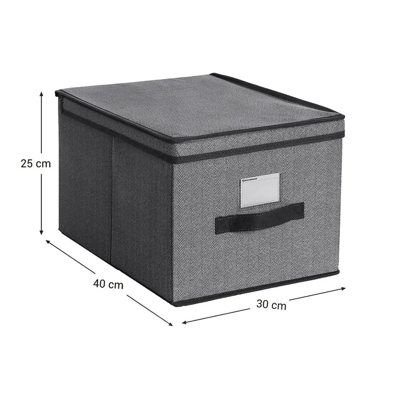Lot de 6 boîtes de rangement pliables cubes 33 x 33 x 33 cm pratique décoratif en tissu noir 12_0010761