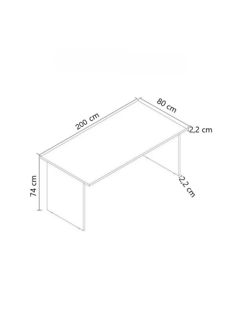 Scrivania per ufficio colore noce naturale e bianco frassinato 200x80x74H cm - Ixsco