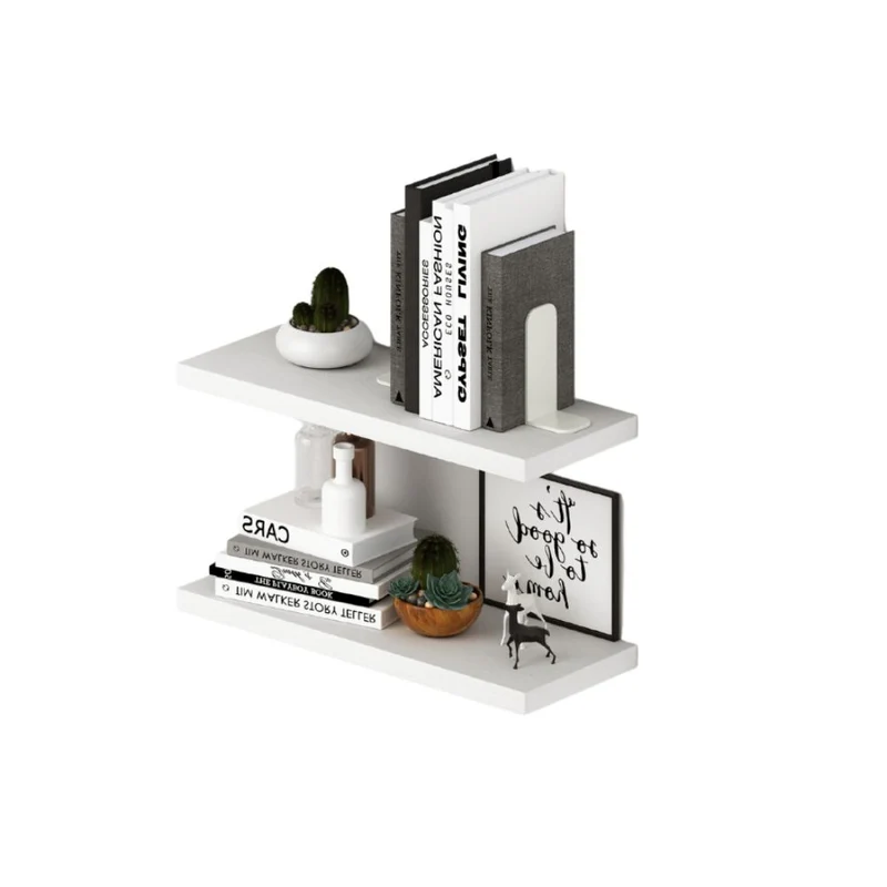Coppia mensole colore bianco frassinato 90x23 cm