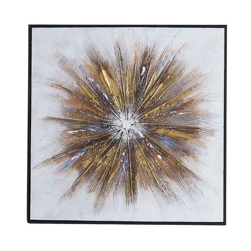 Quadro olio su tela con cornice colore nera 80x80 cm