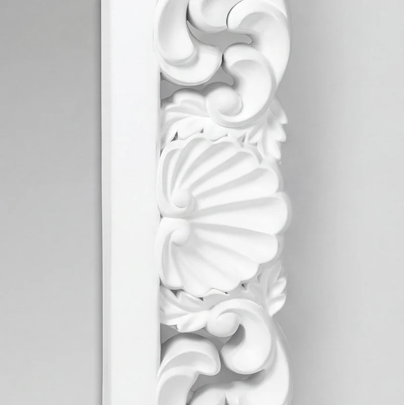 Specchio da parete stile barocco colore bianco 60x80H cm design raffinato
