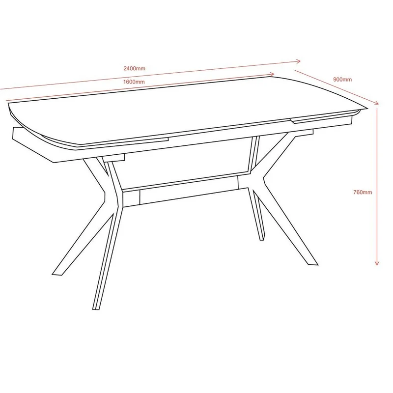Tavolo allungabile con piano in ceramica effetto marmo grigio chiaro lucido 160x90x76H cm - Sonny