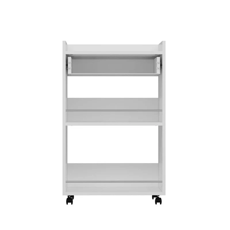 Carrello da cucina con vani a giorno e cassetto colore bianco 60x45x95H cm - Sytia
