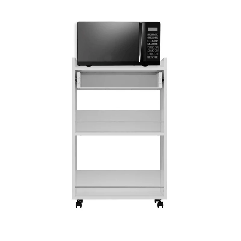 Carrello da cucina con vani a giorno e cassetto colore bianco 60x45x95H cm - Sytia