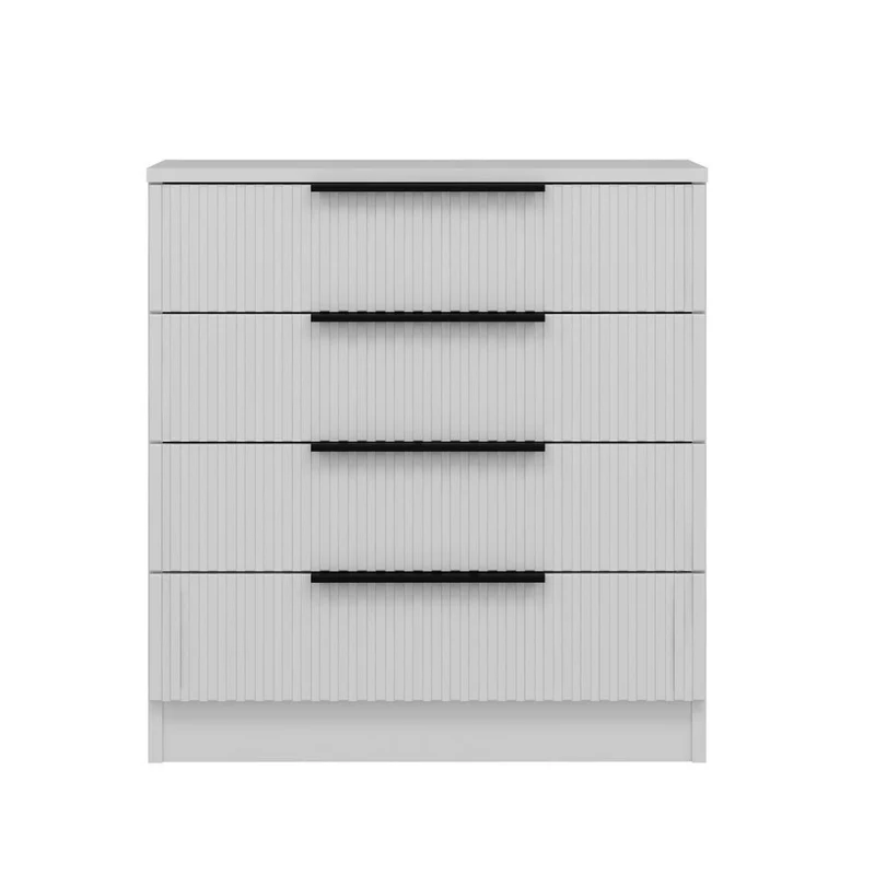 Cassettiera con 4 cassetti colore bianco effetto cannettato 72x42x77H cm - Wilmy