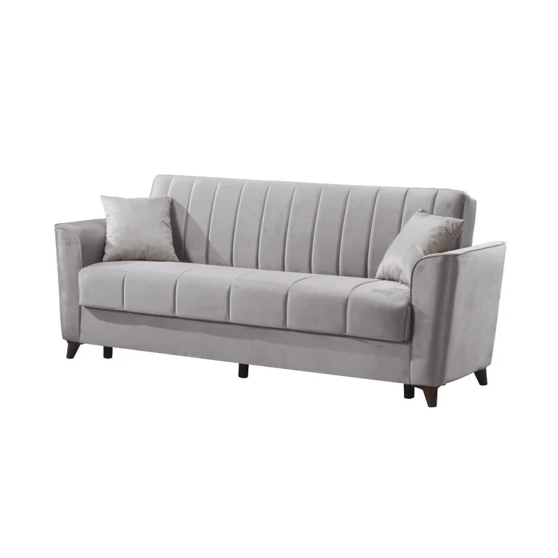 Divano a 3 posti con contenitore e funzione letto colore grigio 223 cm - Mokel