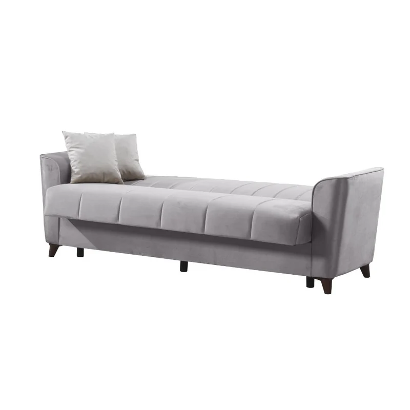 Divano a 3 posti con contenitore e funzione letto colore grigio 223 cm - Mokel