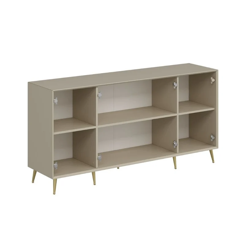 Madia con 4 ante colore cashmere effetto cannettato 180x45x90H cm - Wilmy