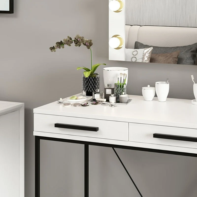 Toeletta da trucco con cassetti colore bianco 90x45x80H cm - Altes
