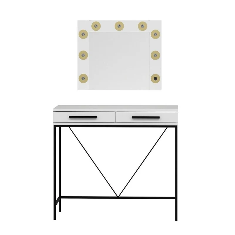Toeletta da trucco con cassetti colore bianco 90x45x80H cm - Altes