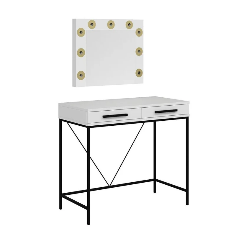 Toeletta da trucco con cassetti colore bianco 90x45x80H cm - Altes